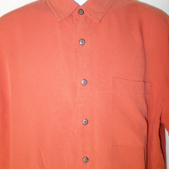 EMS Button Down Short Sleeve Shirt Mens M‎ Rust - Picture 3 of 5